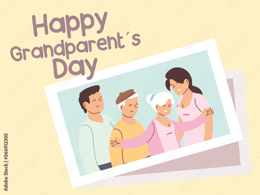 happy grandparents day poster with photo of happy family happy grandparents day poster with photo of happy family