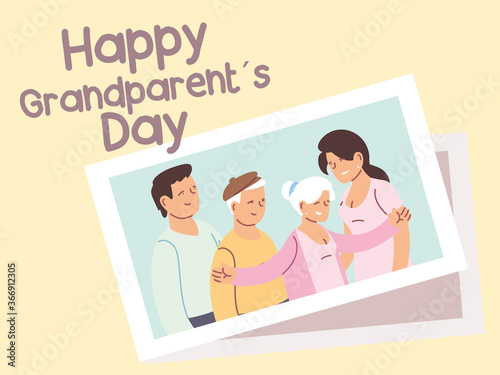 happy grandparents day poster with photo of happy family