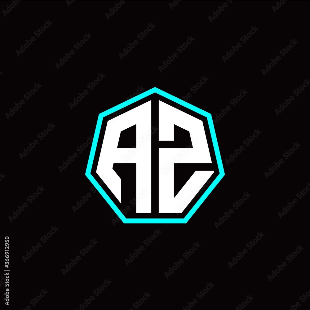 A Z initials modern polygon logo template A Z initials modern polygon logo template