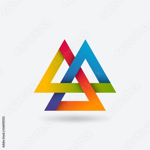 Valknut symbol of three interlocked triangles