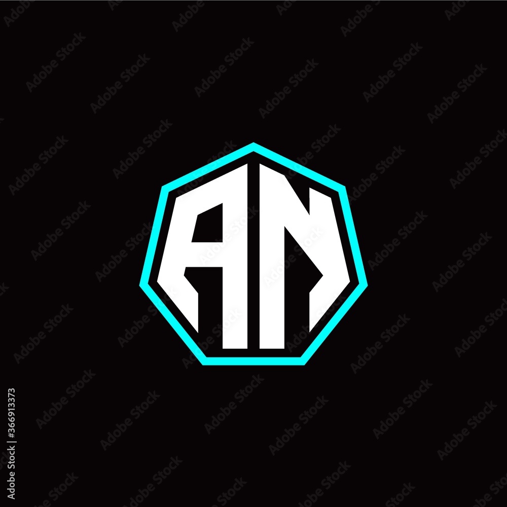 A N initials modern polygon logo template A N initials modern polygon logo template