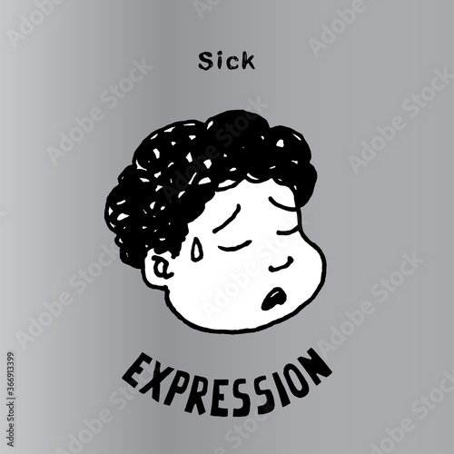This illustration to express Sick. It can be used as emoticons and emojis. photo