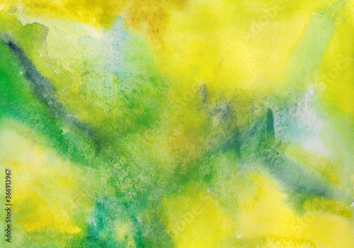Watercolor background. luxury wallpaper. Green and yellow watercolor background