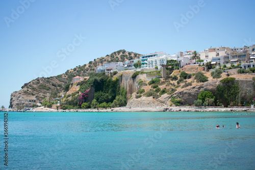 mountain and beach in a paradise location in Crete, Greece