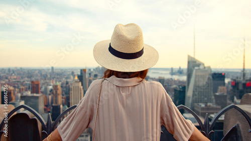 Young tourist on the roof in New York City