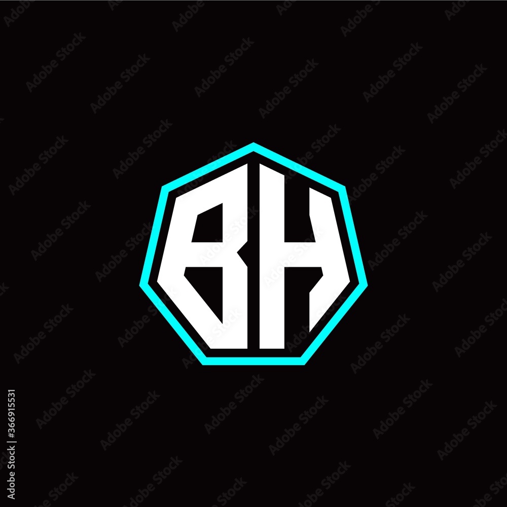 B H initials modern polygon logo template B H initials modern polygon logo template