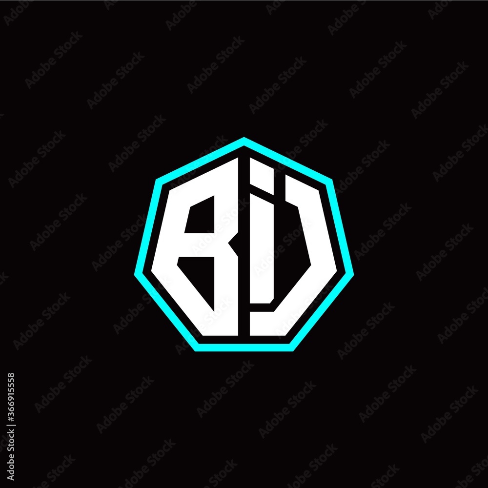 B I initials modern polygon logo template B I initials modern polygon logo template
