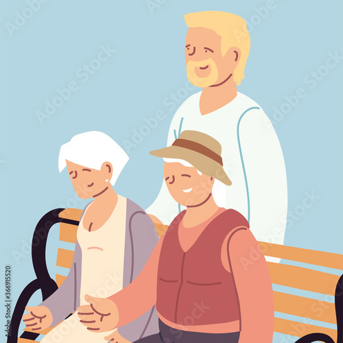 card with happy family, happy grandparents day