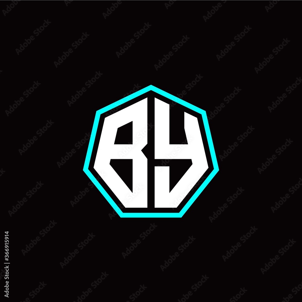 B Y initials modern polygon logo template B Y initials modern polygon logo template