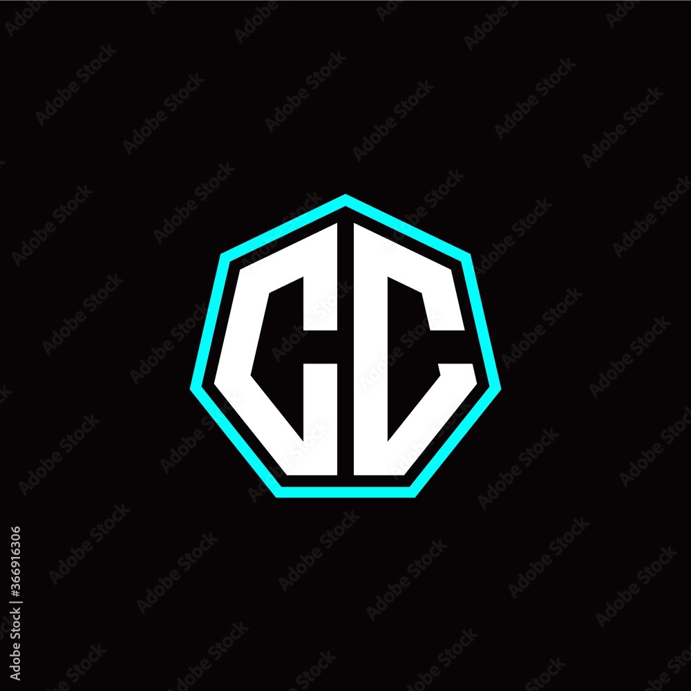 C C initials modern polygon logo template C C initials modern polygon logo template