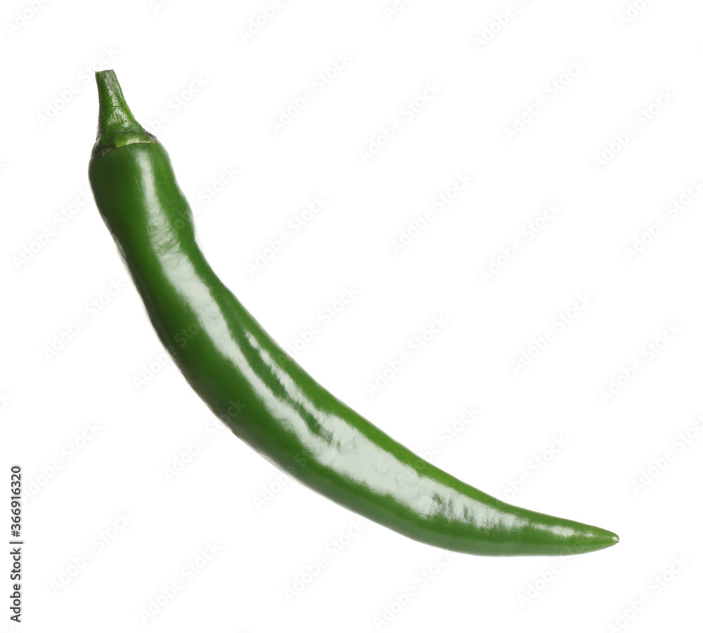 Green hot chili pepper isolated on white Green hot chili pepper isolated on white