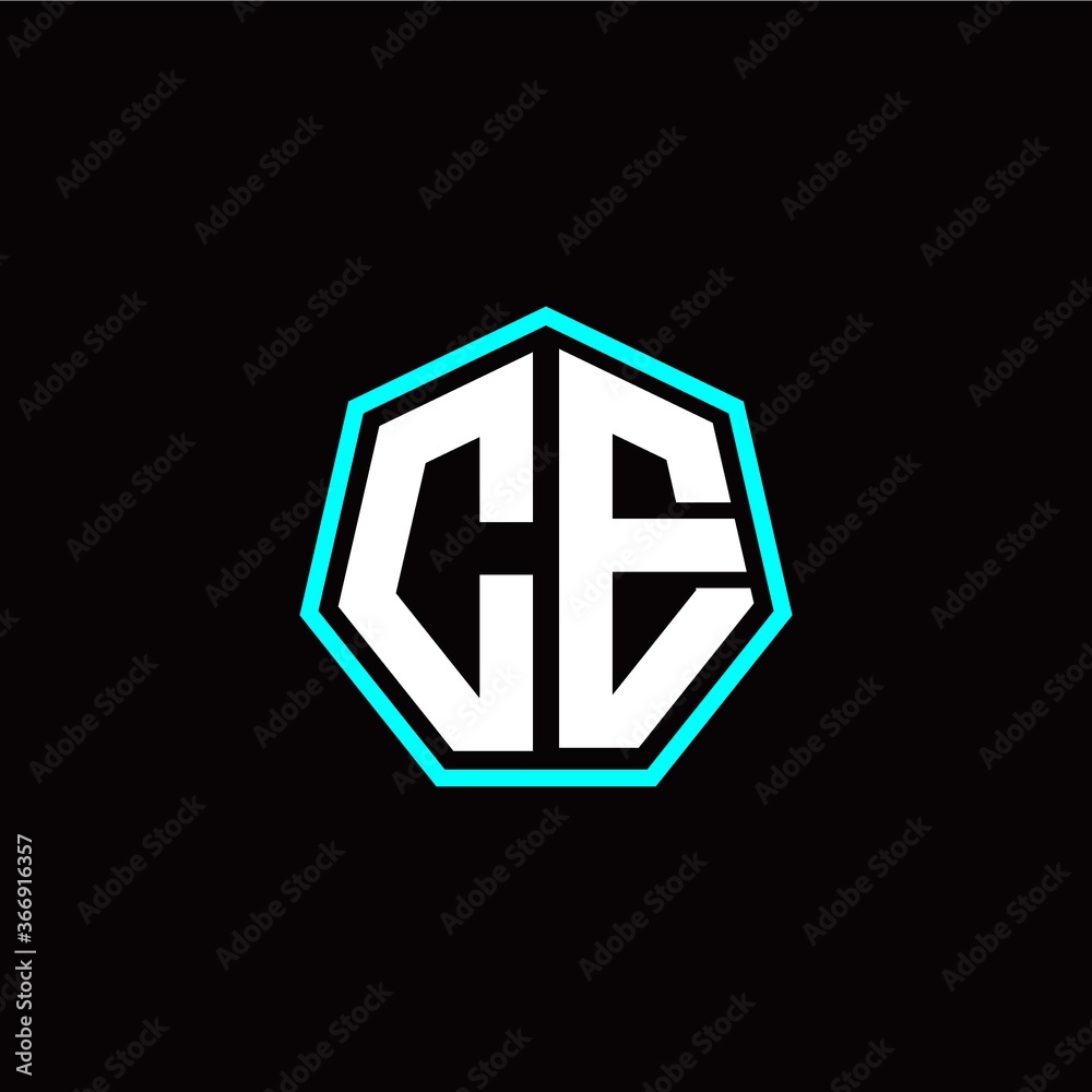 C E initials modern polygon logo template C E initials modern polygon logo template