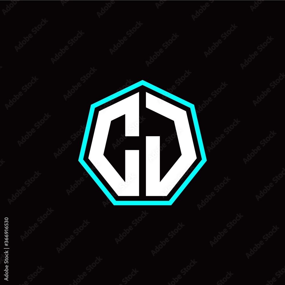 C J initials modern polygon logo template C J initials modern polygon logo template