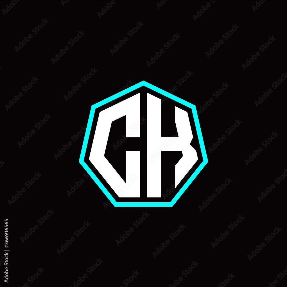 C K initials modern polygon logo template C K initials modern polygon logo template