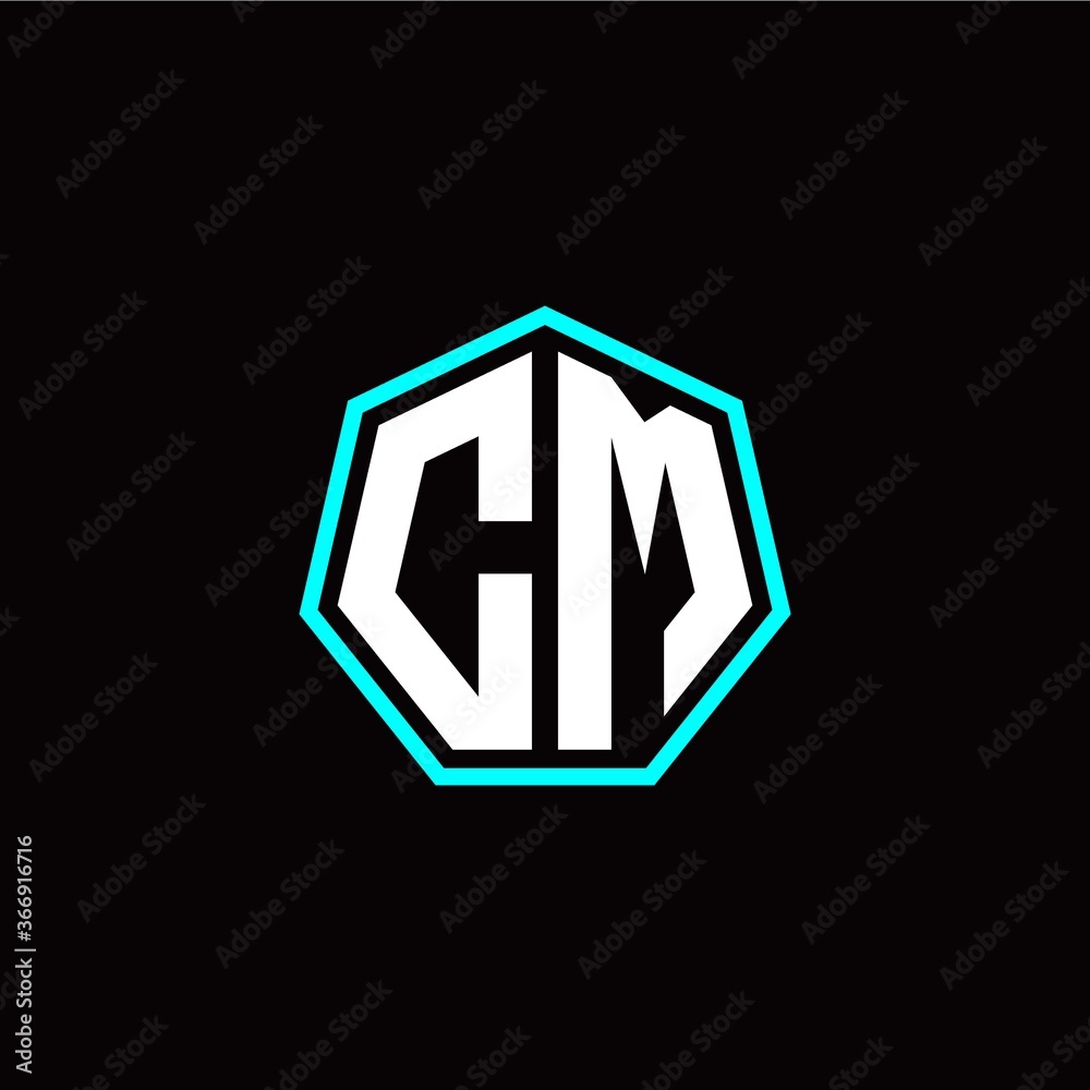 C M initials modern polygon logo template C M initials modern polygon logo template