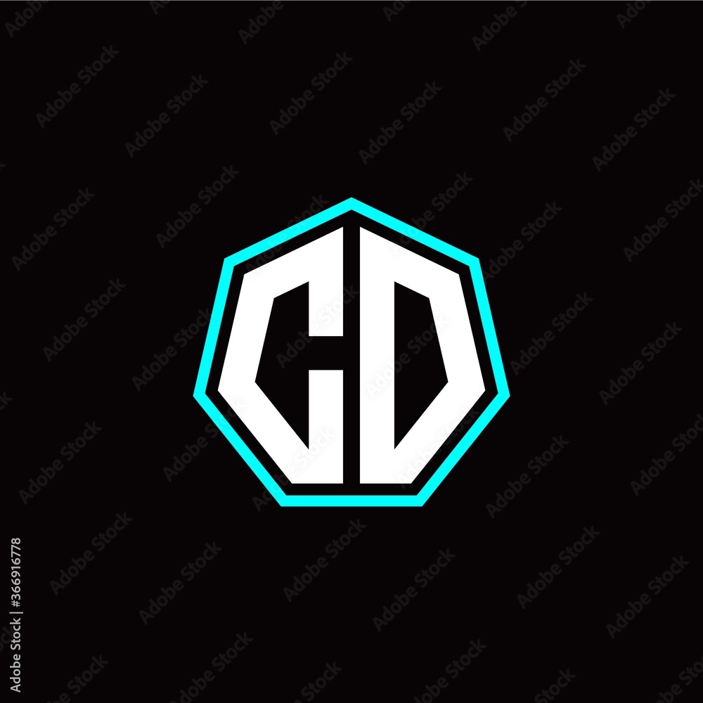 C O initials modern polygon logo template C O initials modern polygon logo template