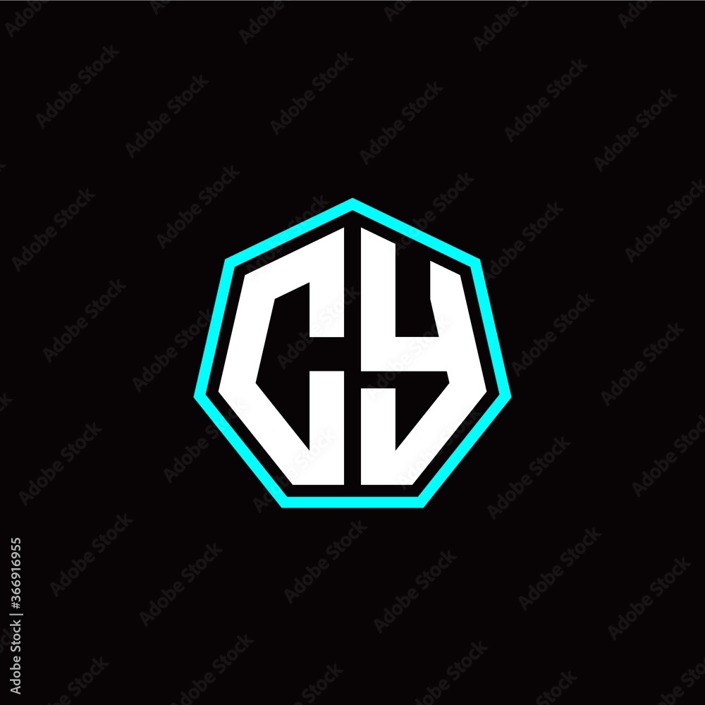C Y initials modern polygon logo template C Y initials modern polygon logo template