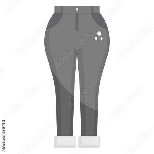  Ladies pants icon in flat design. 