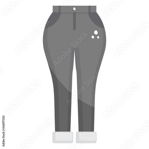 
Ladies pants icon in flat design.
