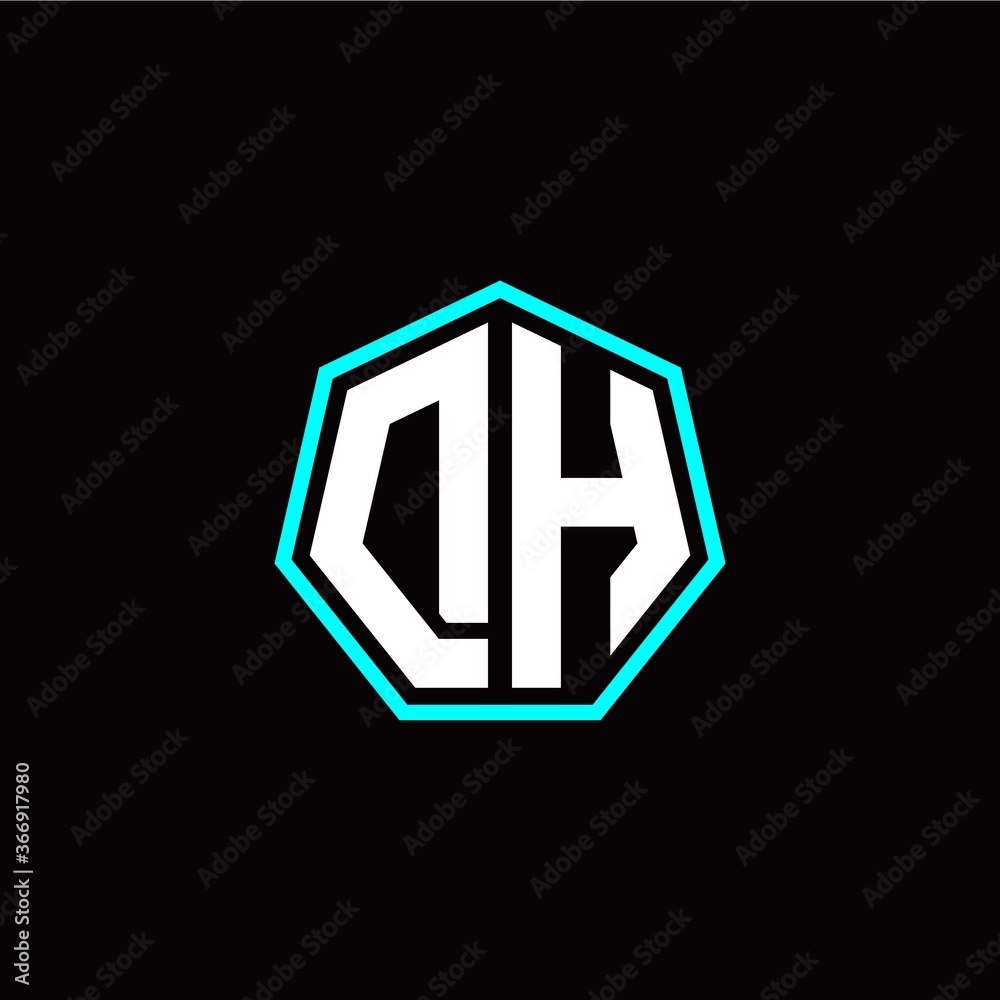 D H initials modern polygon logo template D H initials modern polygon logo template