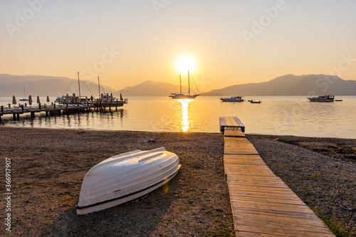 Fototapeta Naklejka Na Ścianę i Meble -  Icmeler Beach in Marmaris Town of Turkey