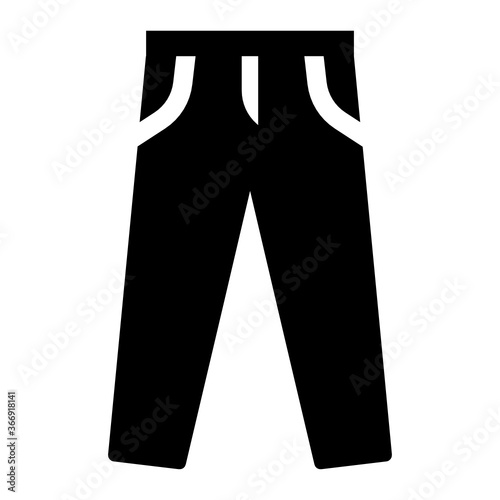 
Trousers icon in solid design.
