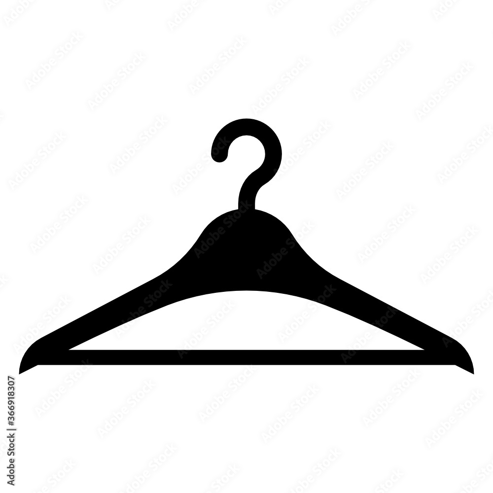 Apparel hanging hanger icon in solid design.
Apparel hanging hanger icon in solid design.