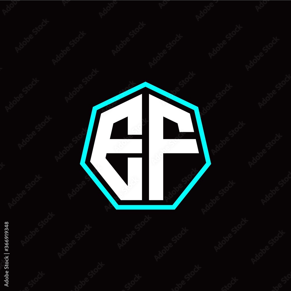E F initials modern polygon logo template E F initials modern polygon logo template