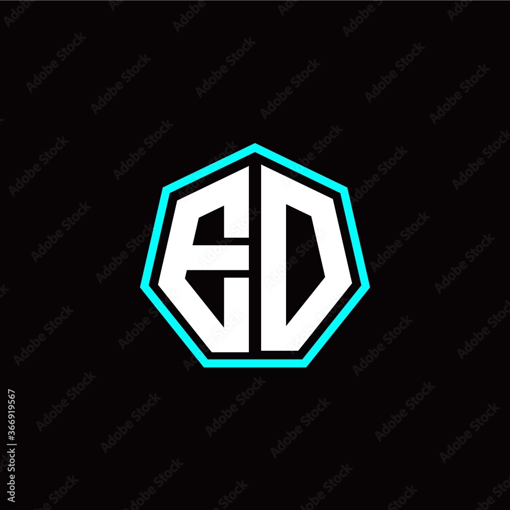 E O initials modern polygon logo template E O initials modern polygon logo template