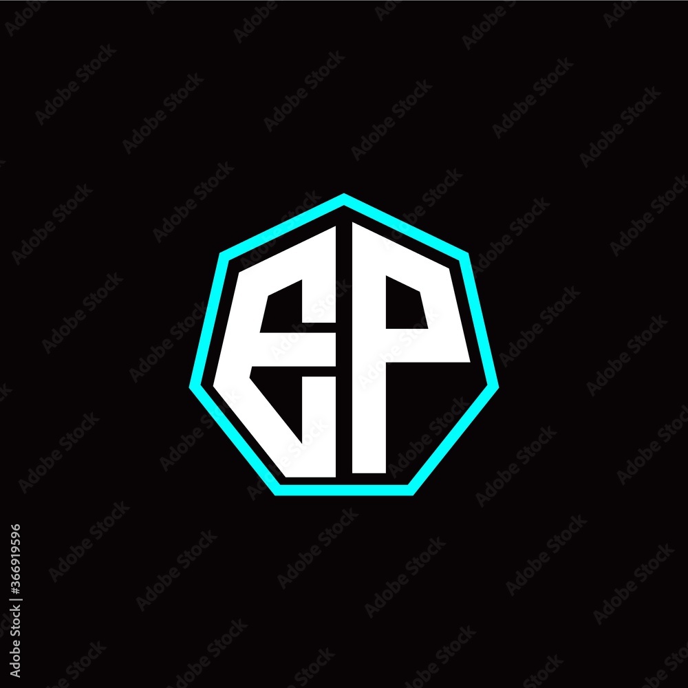 E P initials modern polygon logo template E P initials modern polygon logo template