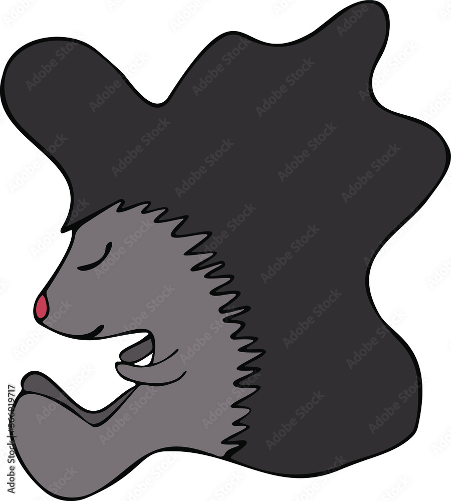 Sad gray hedgehog with closed eyes Sad gray hedgehog with closed eyes