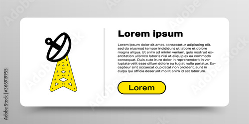 Line Radar icon isolated on white background. Military search system. Colorful outline concept. Vector.