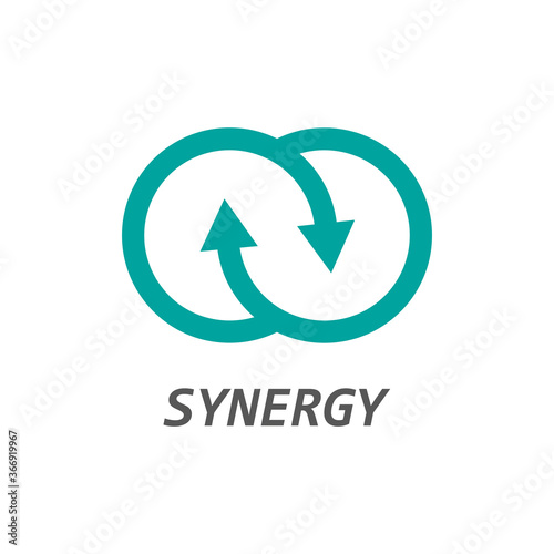 Synergy icon, arrow synergy logo , vector illustration
