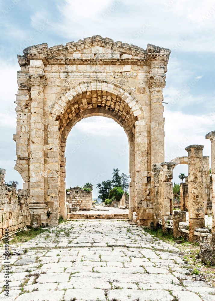 Triumphal Arch of Hadrian, Al Bass archaeological site, Tyre, Lebanon