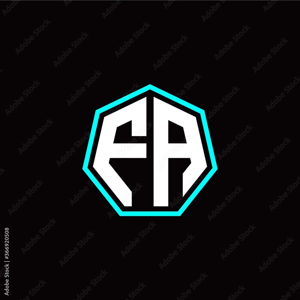 F A initials modern polygon logo template F A initials modern polygon logo template