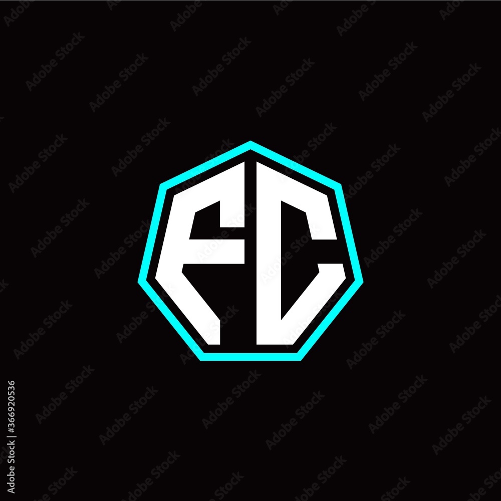 F C initials modern polygon logo template F C initials modern polygon logo template