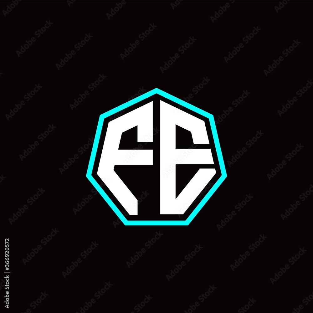 F E initials modern polygon logo template F E initials modern polygon logo template