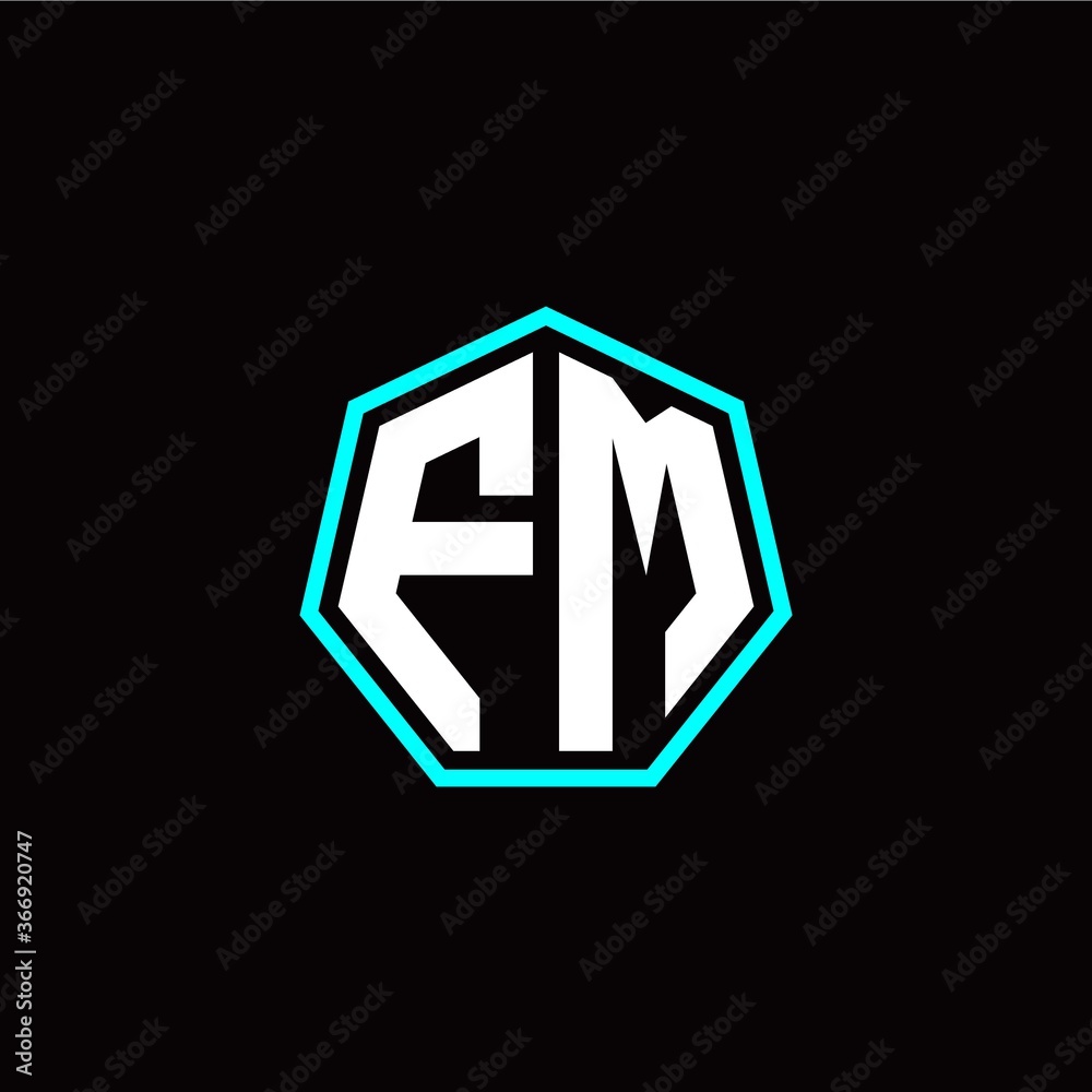 F M initials modern polygon logo template F M initials modern polygon logo template