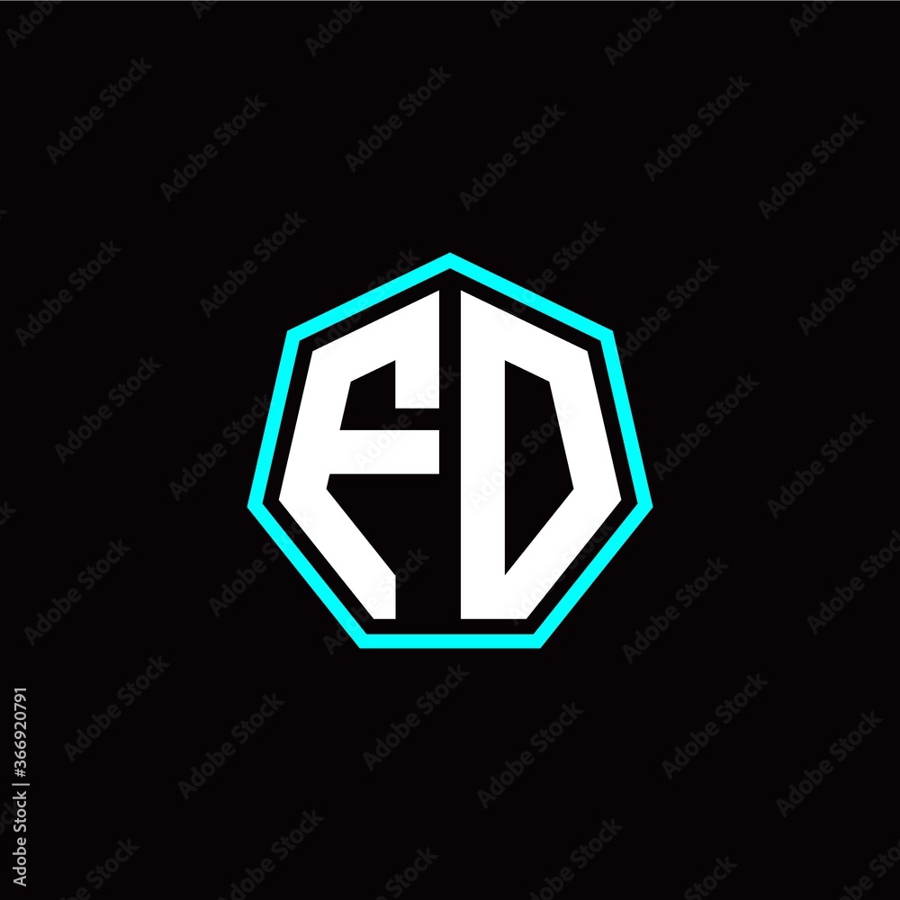 F O initials modern polygon logo template F O initials modern polygon logo template