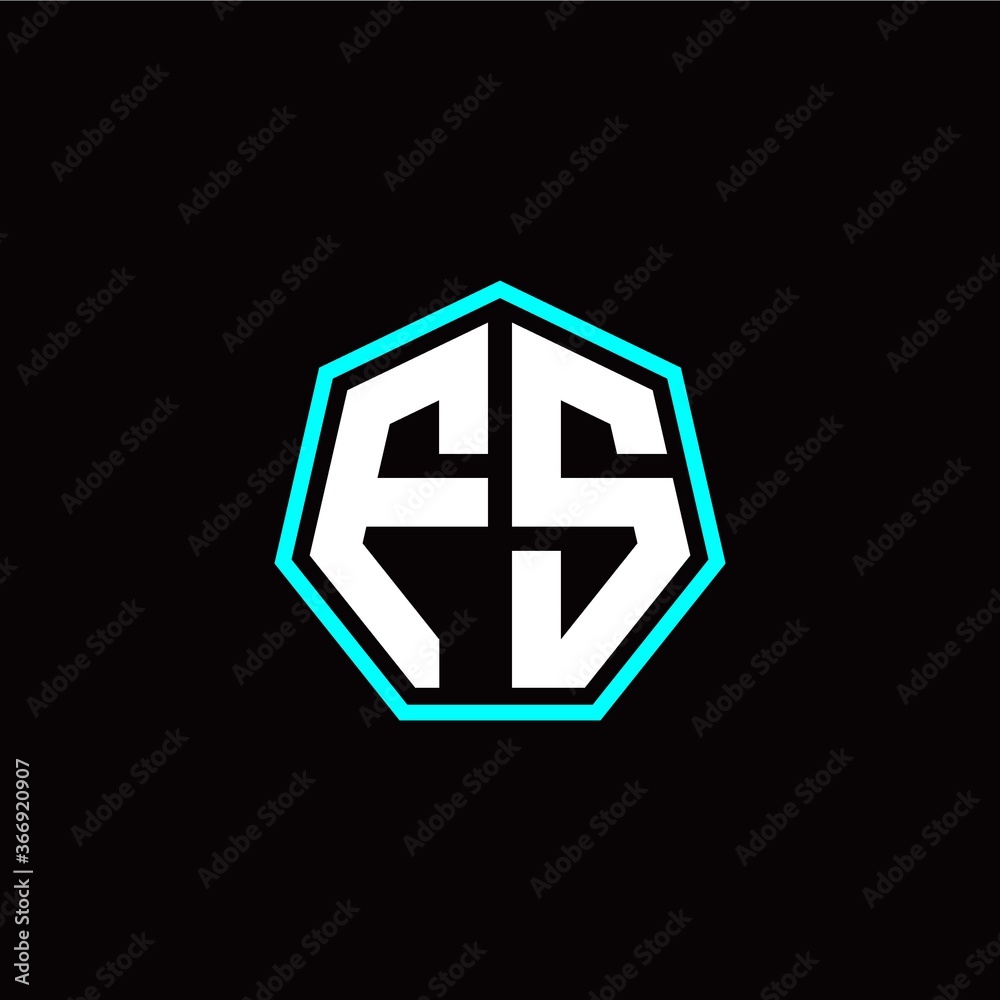 F S initials modern polygon logo template F S initials modern polygon logo template