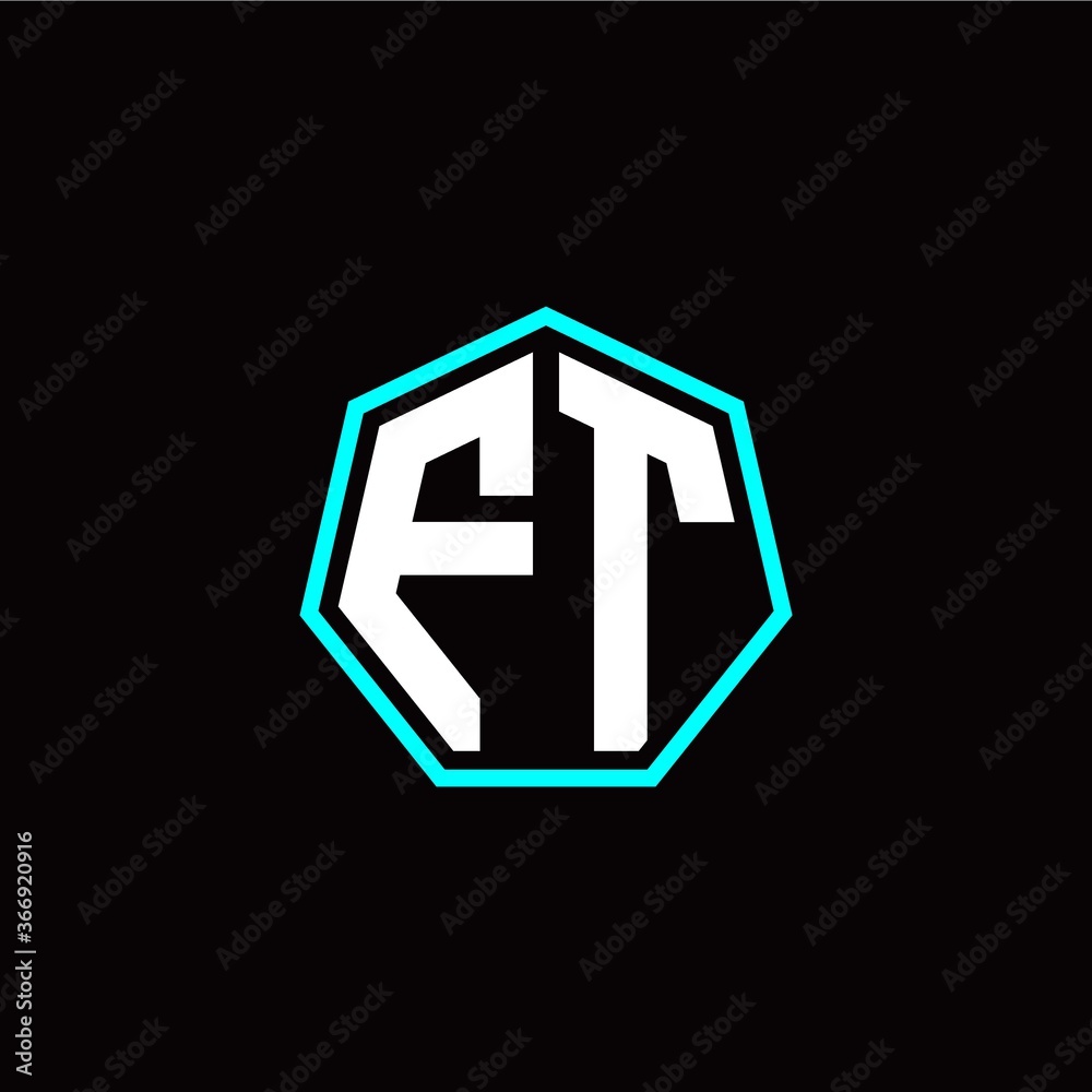 F T initials modern polygon logo template F T initials modern polygon logo template