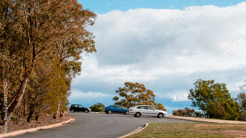 Cars on the slopes of mount ainslie photo