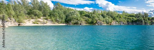 Excavation lake by a limestone quarry, Piechcin, Poland photo