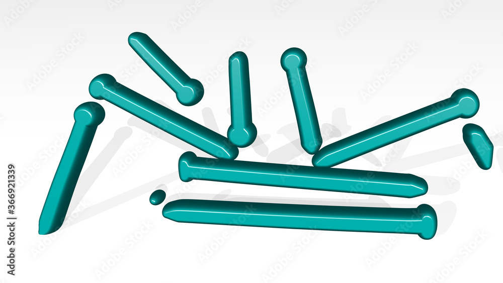 PINS stand with shadow. 3D illustration of metallic sculpture over a white background with mild texture. map and design PINS stand with shadow. 3D illustration of metallic sculpture over a white background with mild texture. map and design