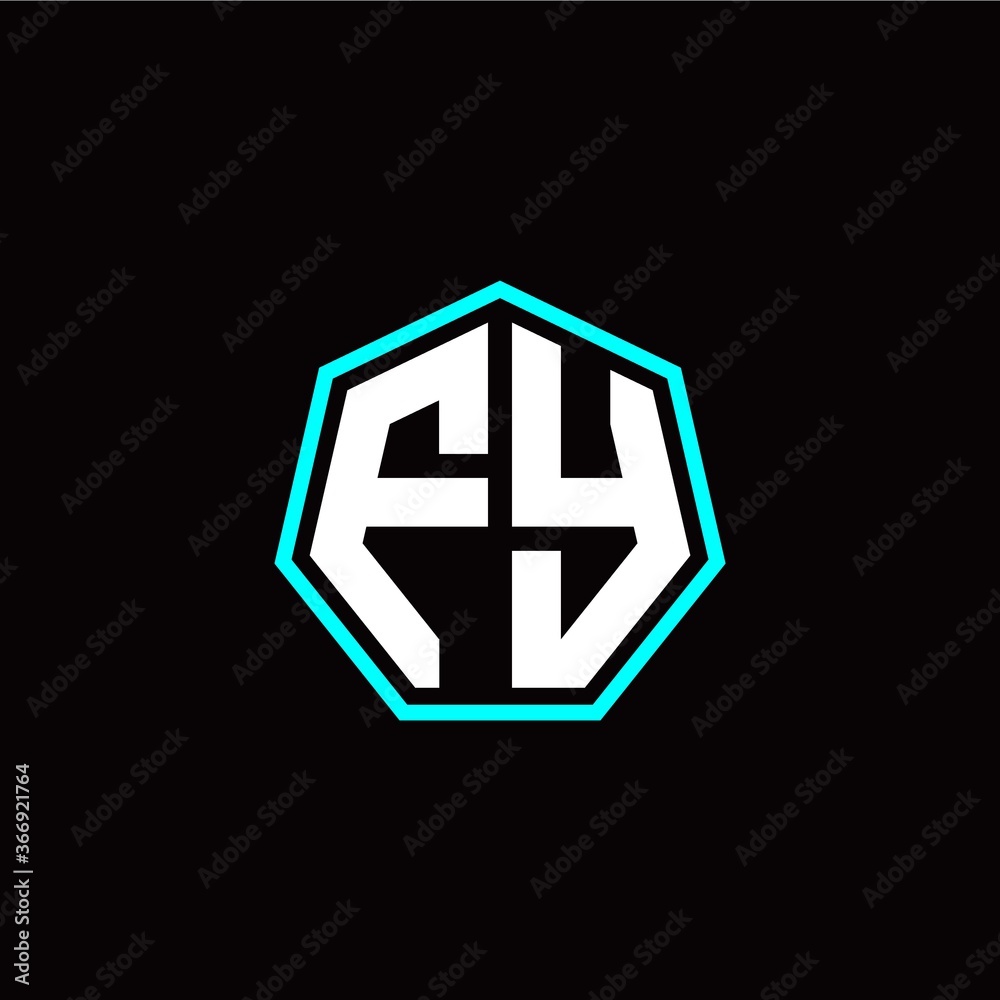 F Y initials modern polygon logo template F Y initials modern polygon logo template