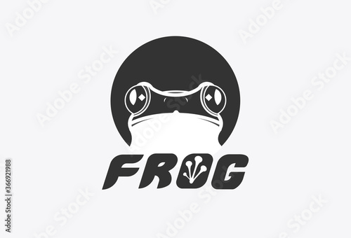 Frog logo design template, vector illustration