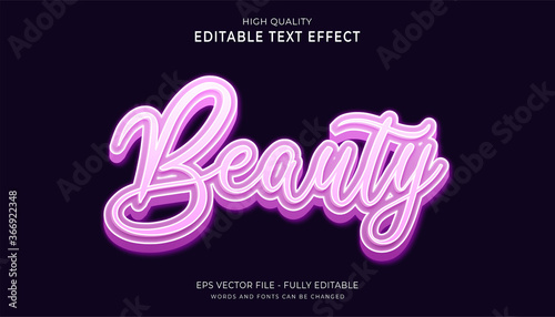 beauty text, editable font effect.