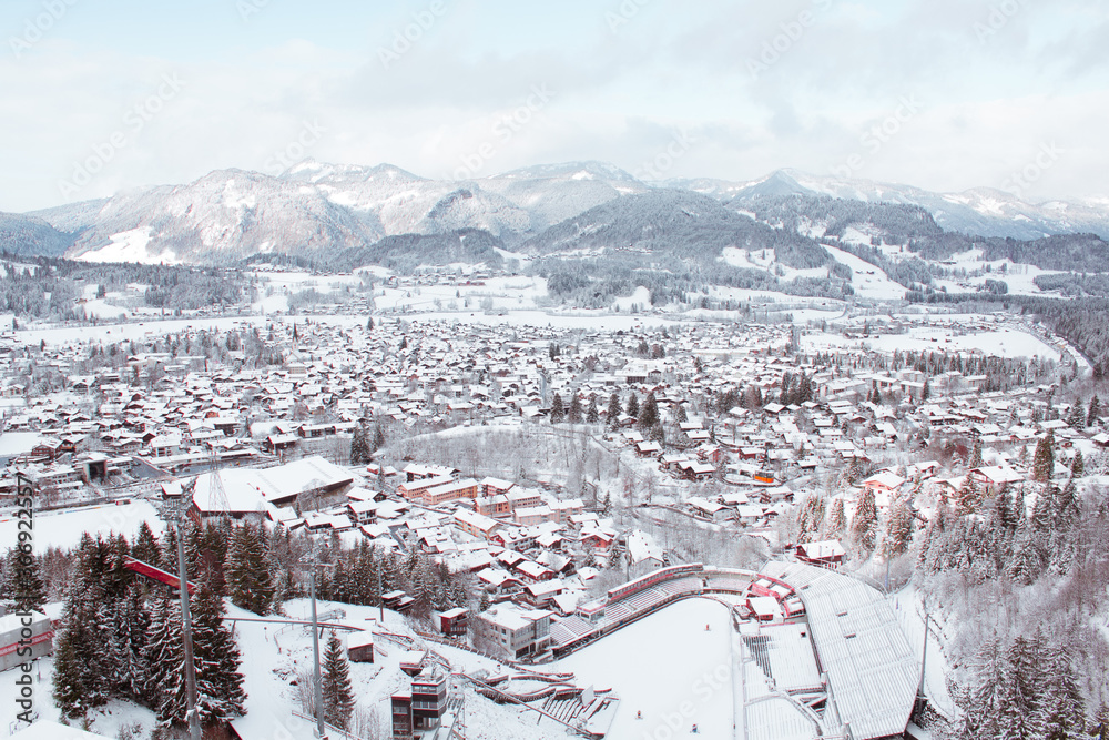 Fototapeta premium A snowy day in Alps