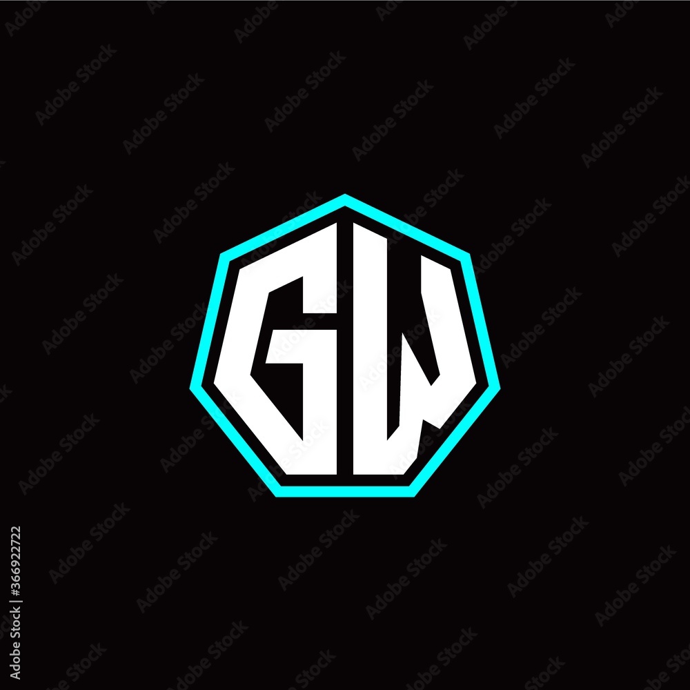 G W initials modern polygon logo template G W initials modern polygon logo template