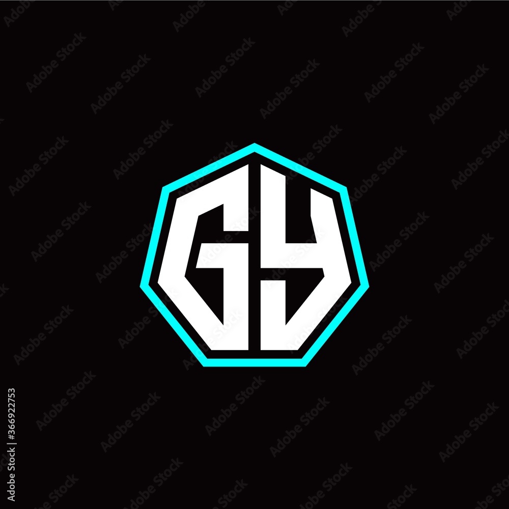 G Y initials modern polygon logo template G Y initials modern polygon logo template